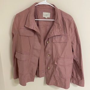 Oversized pink utility jacket. LOFT